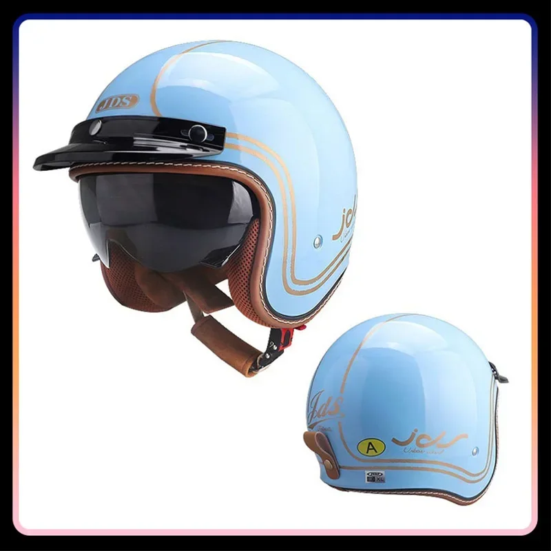 Men Women Open Face Motorcycle - Vintage Open Face Retro Helmet 评论和价格