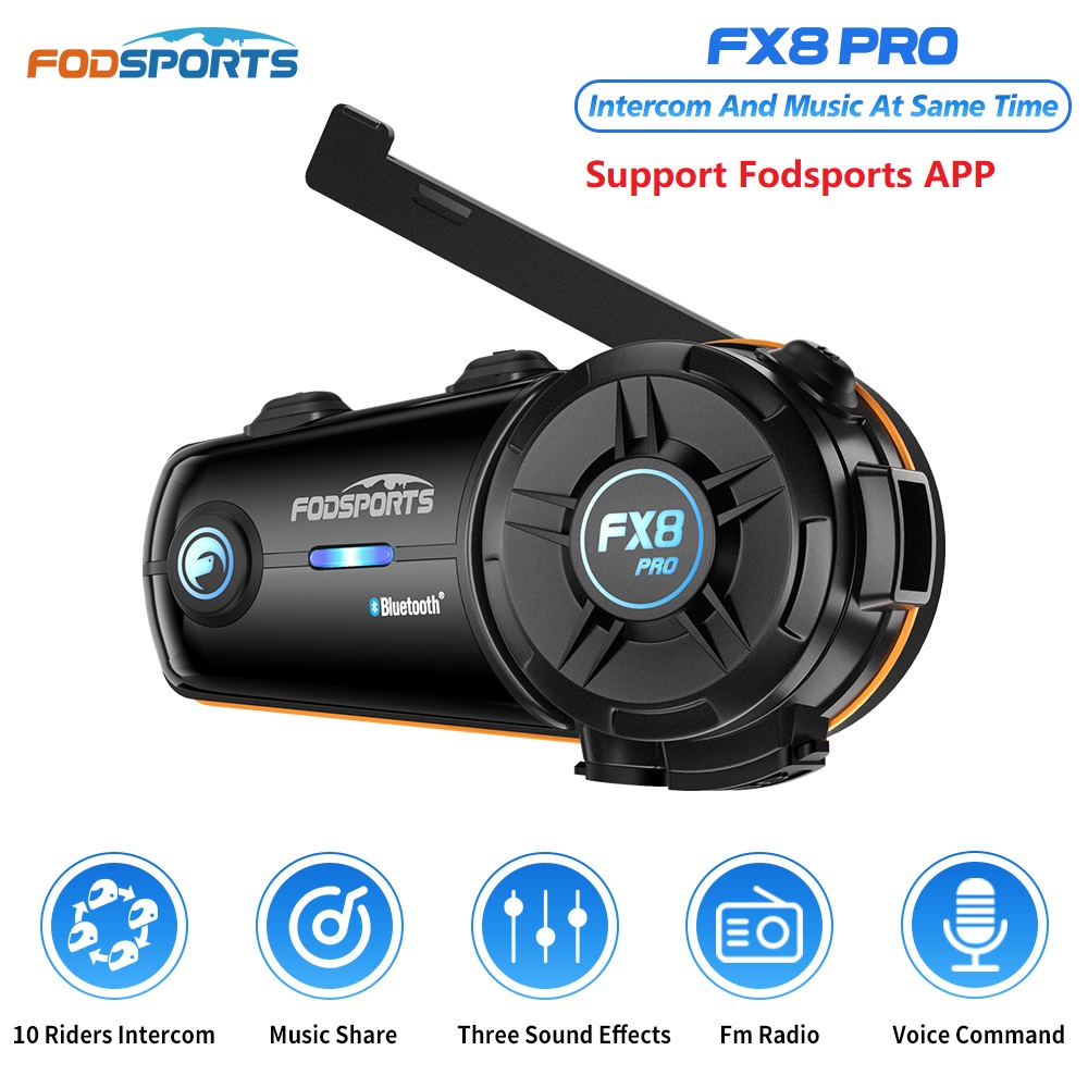 Fodsports FX8 Pro Motorcycle I - Universal Motorcycle Helmet Intercom Headset 评论和价格