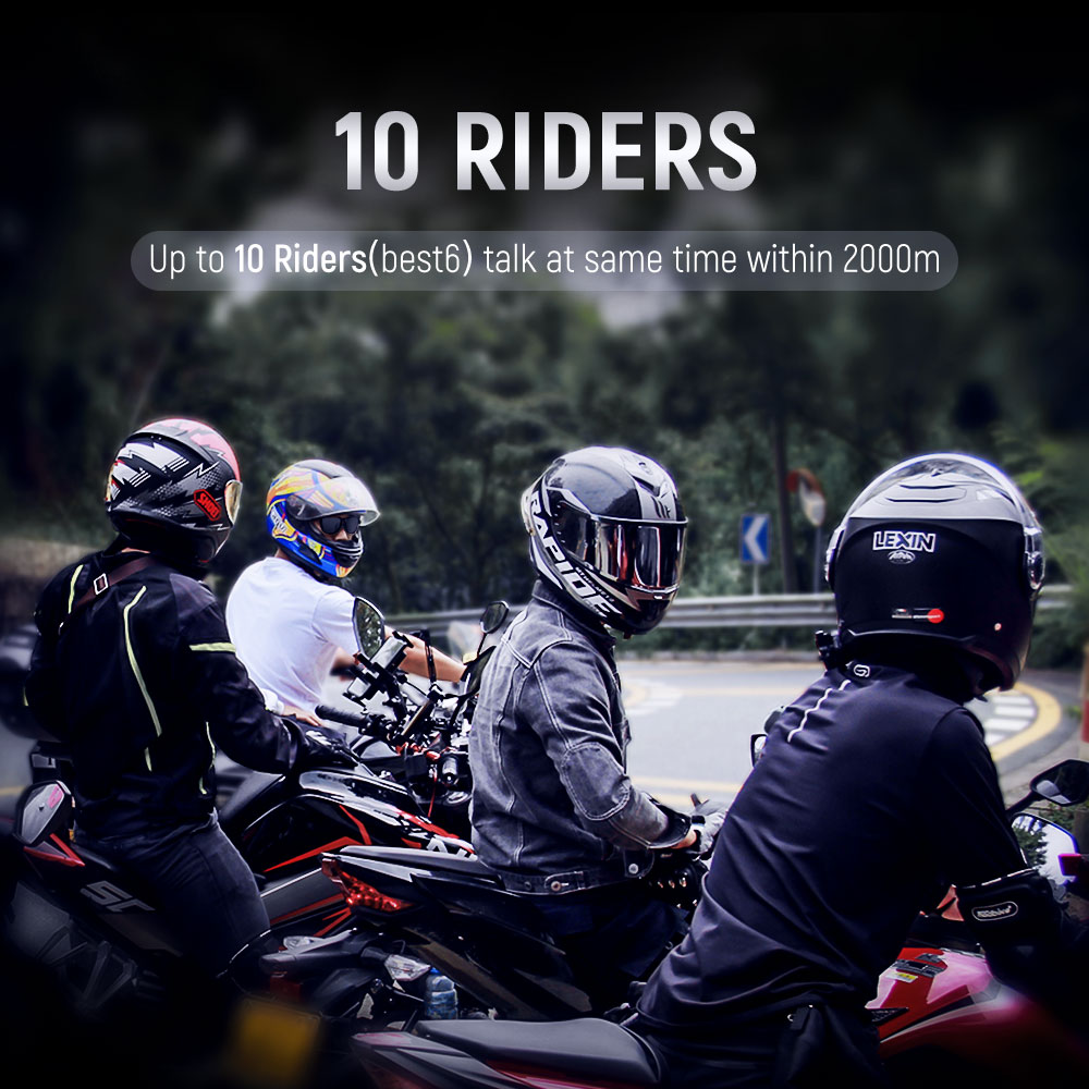 Lexin B4FM-X Bluetooth Motorcy - Universal Motorcycle Helmet Intercom Headset 评论和价格