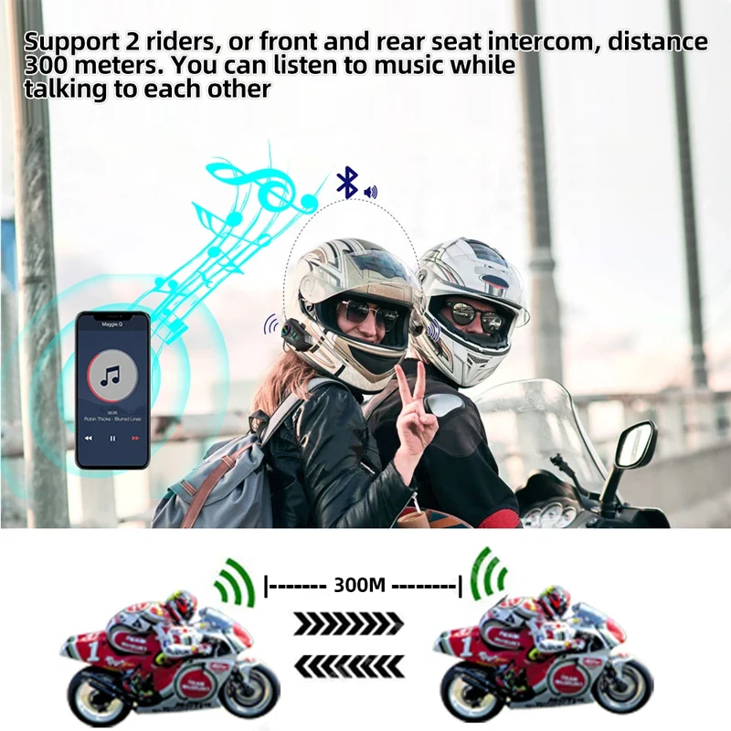 Y10 2X Bluetooth Motorcycle He - Universal Motorcycle Helmet Intercom Headset 评论和价格