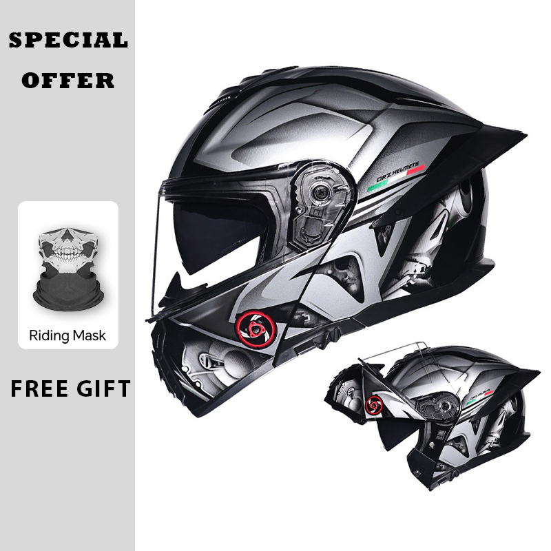 Motorcycle Flip Up Helmet Doub - Dual Visor Motorcycle Racing Helmet 评论和价格