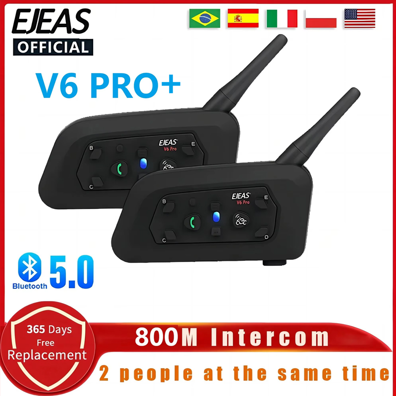 EJEAS V6 PRO+ Motorcycle Helme - Universal Motorcycle Helmet Intercom Headset 评论和价格
