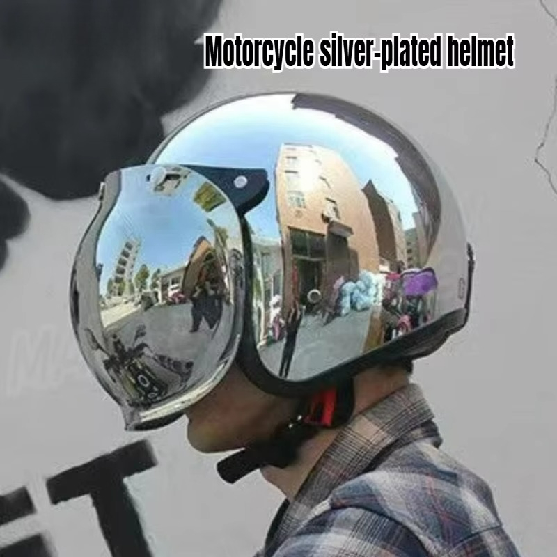 Hot Unique Silver Plating Open - Vintage Open Face Retro Helmet 评论和价格