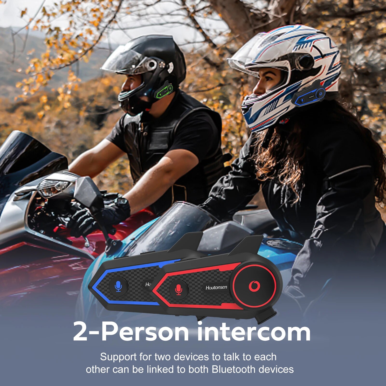 Houtonsen S6 PLUS Motorcycle H - Universal Motorcycle Helmet Intercom Headset 评论和价格